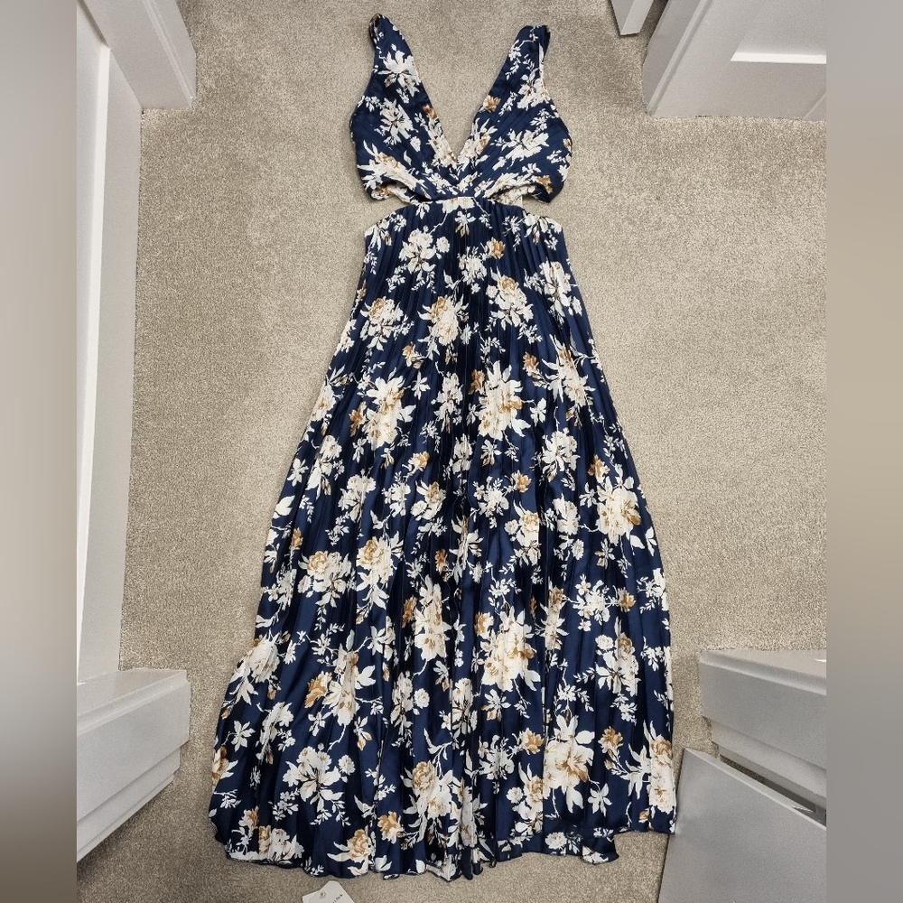 Abercrombie & Fitch Navy Floral Maxi Dress | Small Tall - Picture 3 of 6